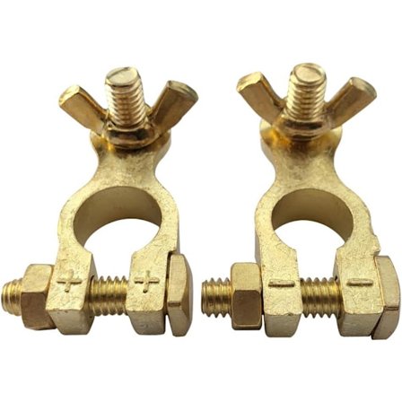 Mässing Batteri Terminaler Anslutningar Klämma, Topp Post Batteri Terminal för Fordon och Båt (1 Par)