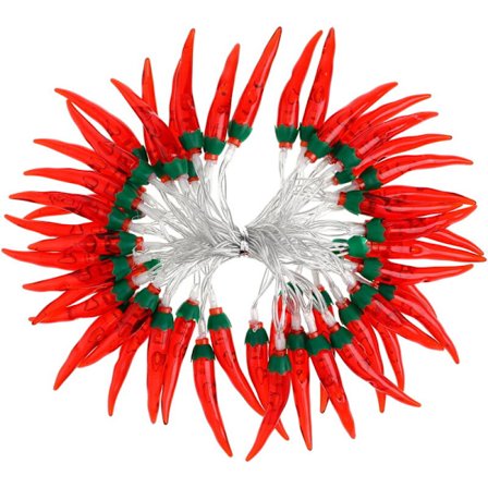 5m Batteridrivna Chili Ljusslingor - Dekoration för Uteplats, Staket, Terrass, Balkong, Camping