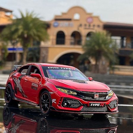 1:32 Honda Civic Type-r Legering Bilmodel Diecasts & Legetøjsbiler Metal Sportsvogn Model Lyd Og Lys Samling Børnelegetøj Gave