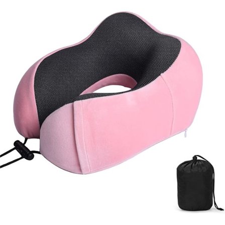 Reisepute, nakkepute i minneskum for reiser eller flyreiser, ergonomisk utformet nakkestøttepute