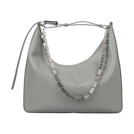 Givenchy, Moon Cut Medium Shoulder Bag Grijs, Dames, Maat:ONE Size