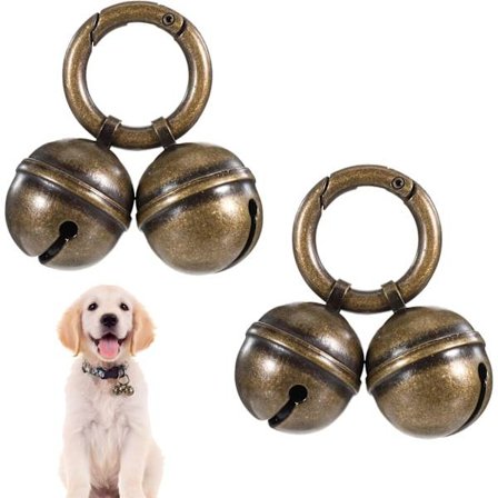 2 STK Hundeklokker, Ekstra Høje Halsbåndsklokker til Sporing af Kæledyr, Anti-Tabt Kobberklokke til Små Hunde & Katte, Tyverisikrings Tracker & 
