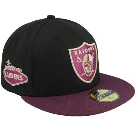 New Era - NFL Musta fitted Lippis - Las Vegas Raiders 59FIFTY Black/Plum Fitted @ Hatstore