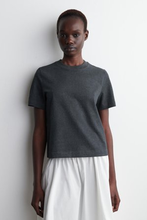 COS Women's Clean Cut Regular T-Shirt in Grey