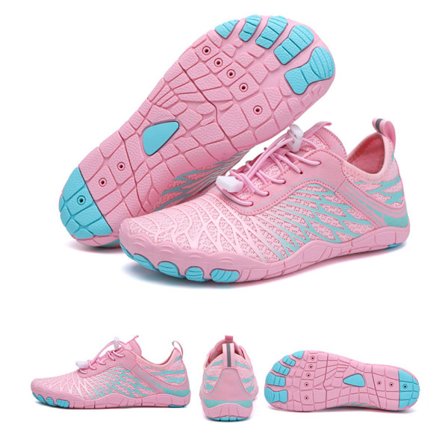 Barfotsko for fotturer, dame/herre, ventilerende, sklisikre, atletiske, bred tå, vannsko, for gåturer, løping, svømming, strand Størrelse 38 Rosa—jarx