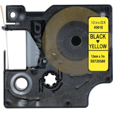 TAPE DYMO D1 SORT/GUL 12MM