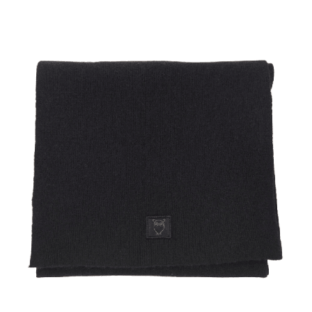 Knowledge Cotton Apparel Rib Knit Wool Scarf - RWS Accessoarer Herr Svart ONESIZE