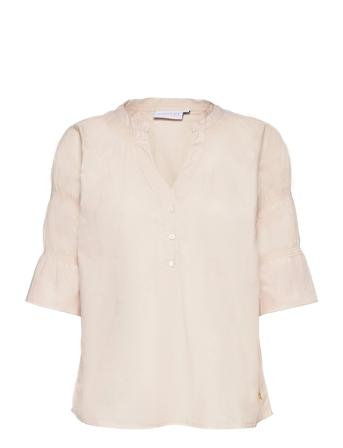 Shirt With Smock At Sleeves Blouses Short-sleeved Vaaleanpunainen Coster Copenhagen