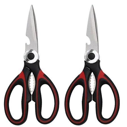 2-pakkauksen keittiösakset Monikäyttöiset ruostumattomasta teräksestä valmistetut sakset