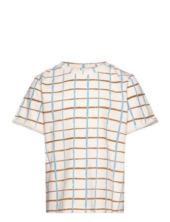 Sgjaden Check Ss Tee T-shirts Short-sleeved Creme Soft Gallery*Betinget Tilbud