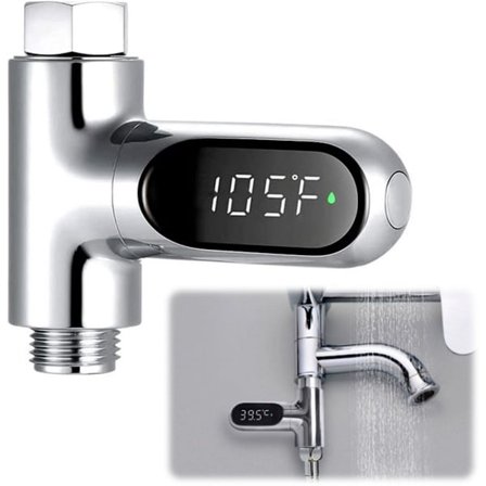 Termometer, Indendørs Termometer, Køkkentermometer, Hurtig Shower Termometer, Digital LED, Fahrenheit/Celsius Display 5-85°C/41-185°F