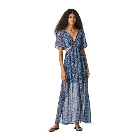 Pepe Jeans Printed Kjole Blå, Dame