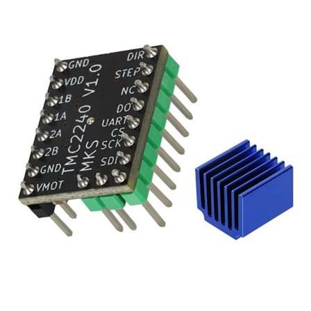 TMC2240 3D-skrivare Stepper Motordrivare med Kylfläns Stepping Engine Driver Modul för 3D-skrivare Kontrollertillbehör