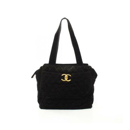 Chanel Vintage Pre-owned Tote Väska svart, Dam Vintage Väskor, Dam, Storlek: ONE SIZE