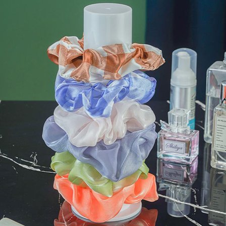 Acrylic Scrunchie Holder Stand Girl Clear Scrunchy Tower Hair Tie Holder
