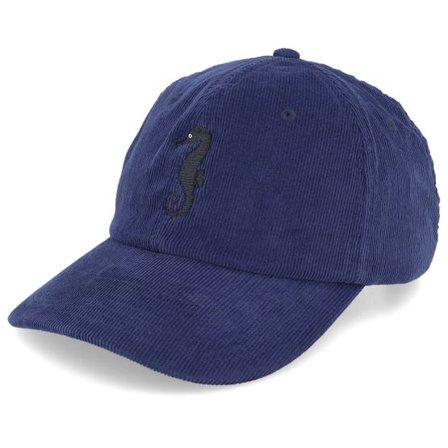Wild Spirit - Blå unconstructed Keps - "Sea Horse Navy Cord Dad Cap " @ Hatstore