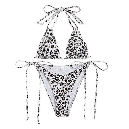 Sexig Bikini Dam Split Baddräkt Summer Beach Pool Bikini Leopard print M