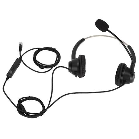 Binaural Kontorheadset med Justerbar Højttalerstyrke og Mikrofonstum