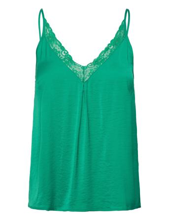 Vicava V-Neck Lace Singlet- Noos T-shirts & Tops Sleeveless Grønn Vila*Betinget Tilbud