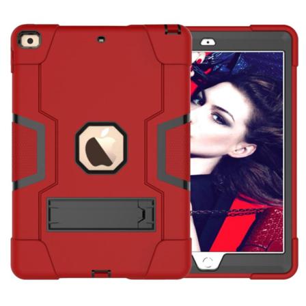 Ipad 10.2 2019/2020/2021 Shockproof Hybrid Skal Med Kickstand Rö Röd/svart