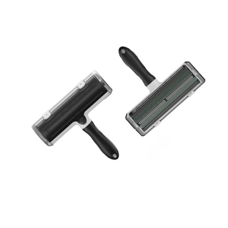 Genanvendelig statisk fnulderulle og kæledyrshårs fjerner til tøj og møbler 20cm x 21cm x 5.5cm Black