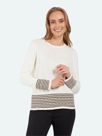 SIGNATURE - Strik - Råhvid Mix - Stribet