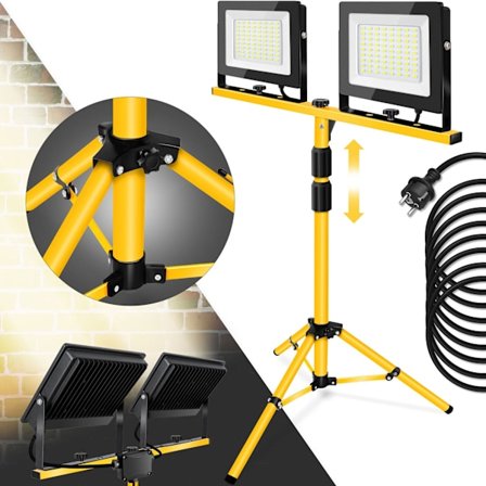 Bygge-LED-halogen på stativ RSL006-2x100N