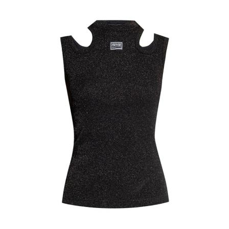 Versace Jeans Couture, Top with logo Zwart, Dames, Maat:S