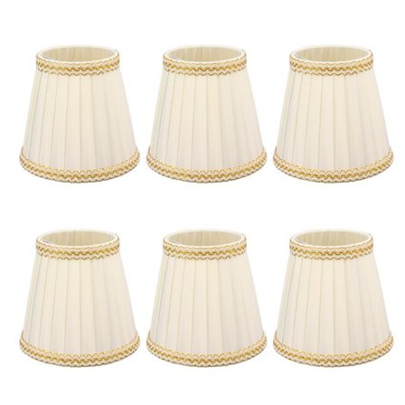6 stk små lampeskærme til klemme på te-lys skærm stof til lysekroner lyslamper belysningstilbehør