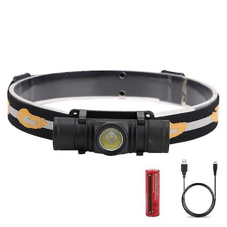 L2 Hodelykt 18650 Batteri USB Oppladbar 6 Moduser Lommelykt