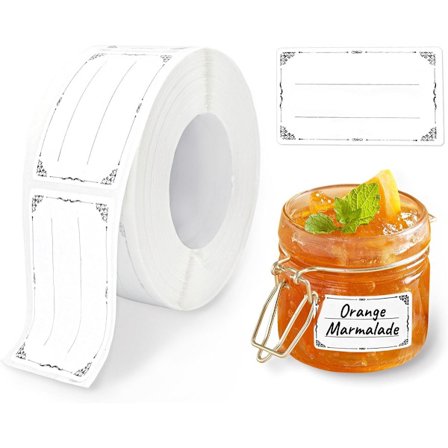 Selvklebende syltetøyetiketter 600 stk. Selvklebende etiketter Etikett Krydderglassetiketter for hermetikk Restauranter Rester Kjøkken Mat 30 50