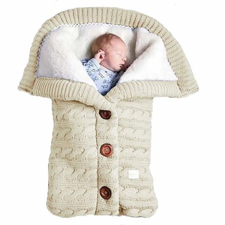 Sovsäckar vinter, tjock varm barnvagnsovsäck för 0-24 månader