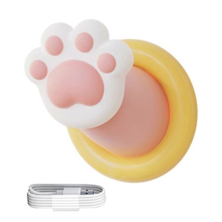 Kissankäpäläyövalo automaattisella sammutusajastimella, pehmeä hehku, välkkymätön, himmennettävä, söpö muotoilu, lasten kissankäpäläyövalo, työpöydän 