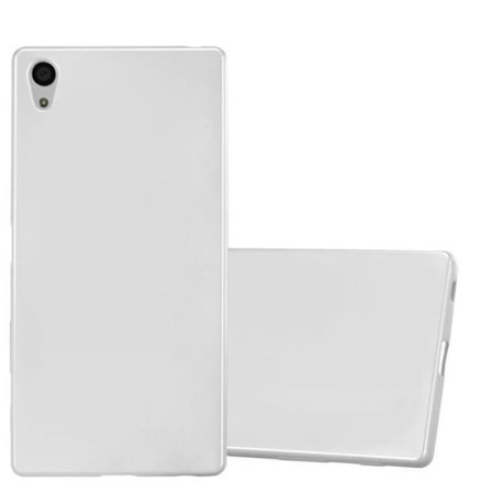 Coque för Sony Xperia Z5 PREMIUM Hölster i METALLIC SILVER Etui Case Cover Skydd Silikon TPU Cover matt