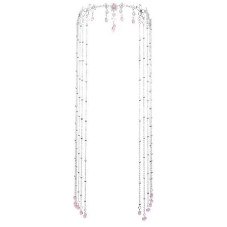 Långt strasshuvudstycke med tofs (silver)