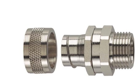 Hellermann Tyton 166-31106 Metallkoppling utvändig gänga, PCS-SM (M), vridbar Nominell Ø32 mm, M32, Installationsmaterial