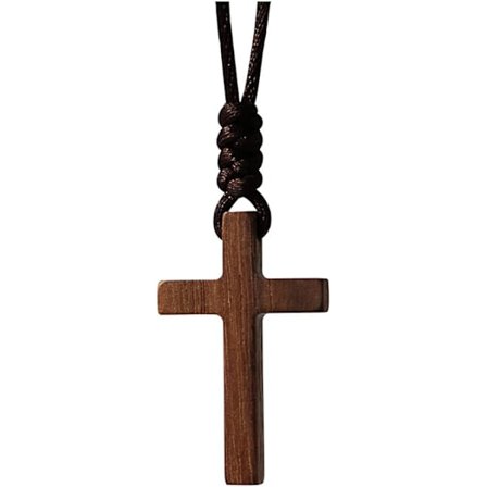 Naturlig Valnøtt Kors Anheng Halskjede Menn Kvinner Gave Halskjede Tre Bil Bakspeil Anheng, Tre, Ingen Edelsten