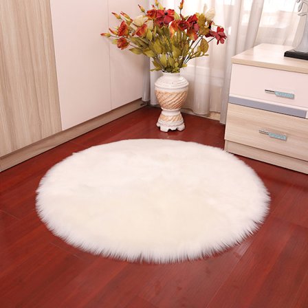 Tekoturkisvillamatto, pehmeä kuin aito villa, keinotekoinen turkismatto, ihmisen tekemä ylellinen sohvatyyny (valkoinen, 45x45cm)