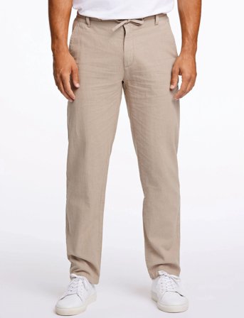 Lindbergh Linen Pants - Beige - XXL