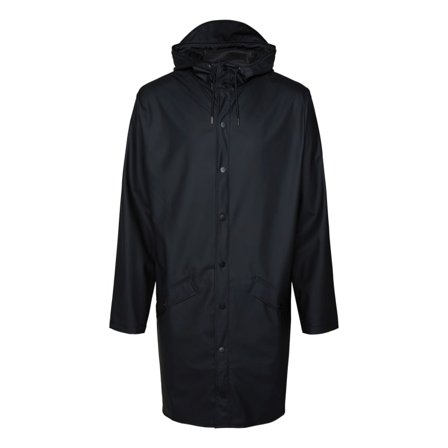 Rains Long Jacket (2021) Unisex rain jackets Black XXS/XS