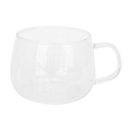 Kaffe Kop Transparent Borosilikat Glas Krus med Håndtag til Mælk Te Cocktail Drikke Hvid Etiket