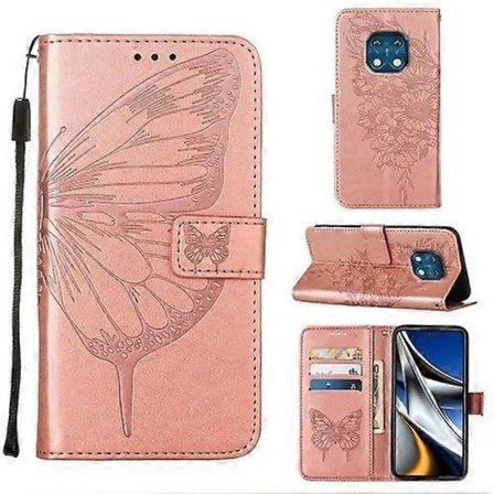 Präglat fjäril läderfodral för Nokia XR20