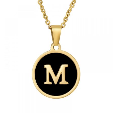 Personligt halsband med initial 18K guldpläterat rostfritt stål mynt hänge bokstav halsband minnesvärt monogram namn halsband för kvinnor flickor