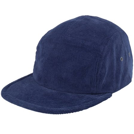 Beechfield - Blå 5panel Keps - Oxford Navy Earthaware Organic Corduroy Camper 5-Panel @ Hatstore