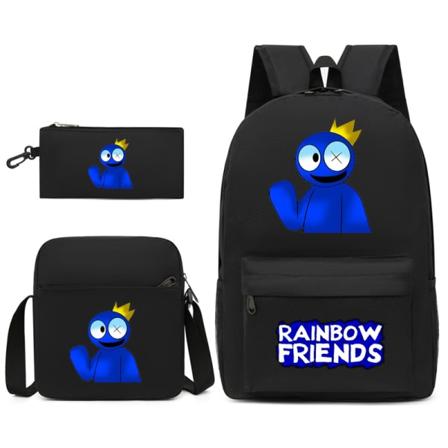 Rainbow Friends -reppu pojille ja tytöille Musta hahmo 2 Kolmiosainen setti