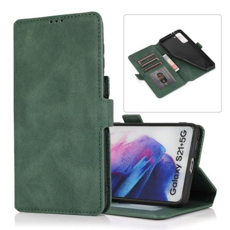 Samsung Galaxy S21 - Professionellt Floveme Plånboksfodral Mörkgrön