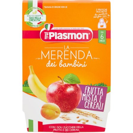 Plasmon La Merenda Bambini Frutta/Cereali Asettico 2x120g 6Mesi+