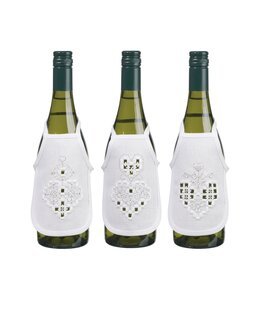 Broderikit Flaskförkläde Hjärtan på vitt