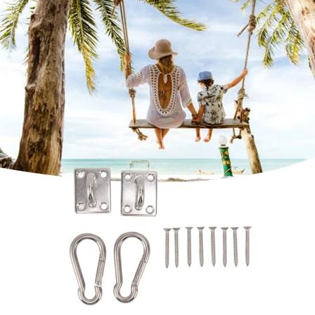 200 kg utendørs swingkroksett med firkantet dørspenne fjærkrok 304 rustfritt stål hengekøye kroksett for veranda yoga