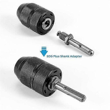 2-13MM Nyckellös Borrchuck med SDS Plus Skaftadapter, 1/2-20UNF Slagborrchuck Adapter